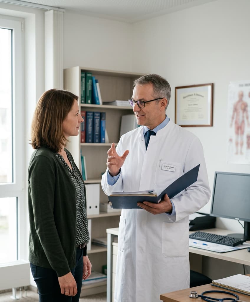Oncologist in consultation